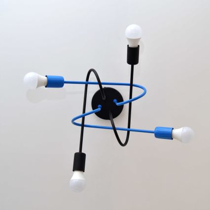 Surface-mounted chandelier OXFORD 4xE27/15W/230V black/blue