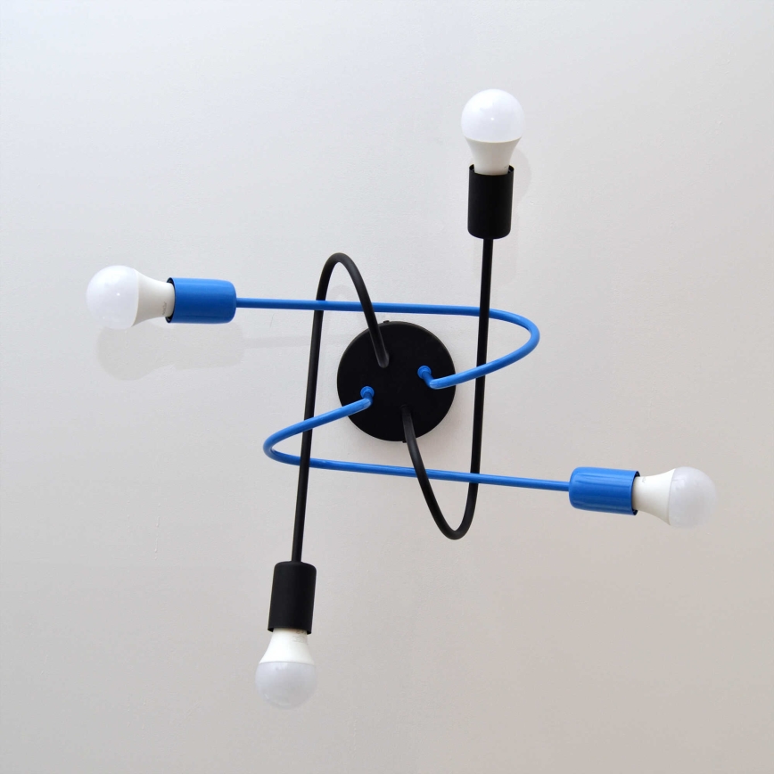 Surface-mounted chandelier OXFORD 4xE27/15W/230V black/blue