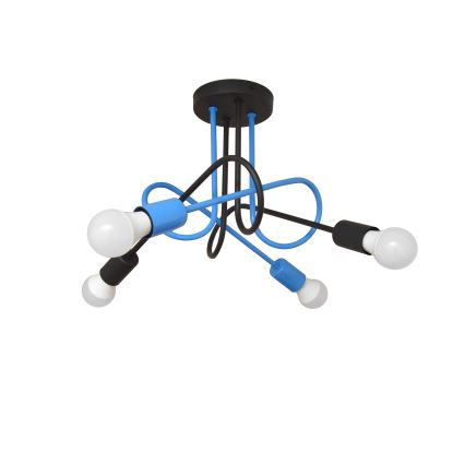 Surface-mounted chandelier OXFORD 4xE27/15W/230V black/blue