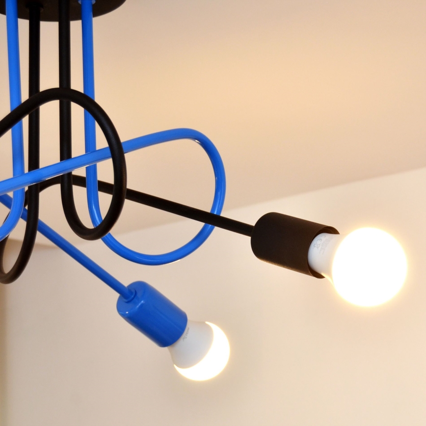 Surface-mounted chandelier OXFORD 4xE27/15W/230V black/blue