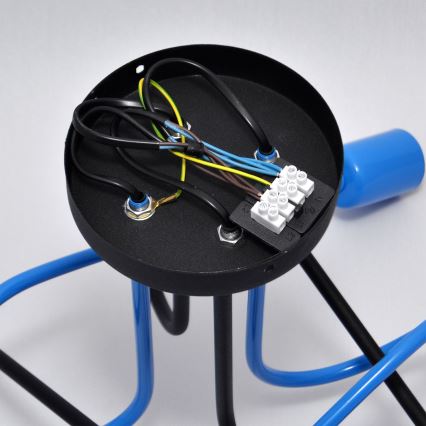 Surface-mounted chandelier OXFORD 4xE27/15W/230V black/blue