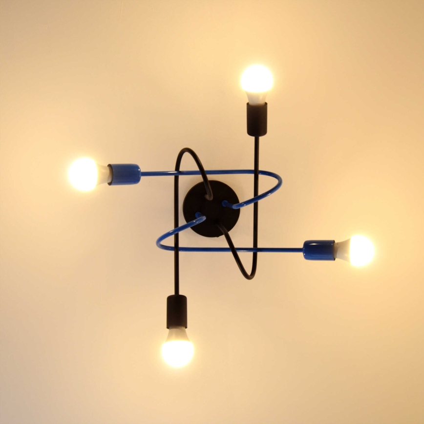 Surface-mounted chandelier OXFORD 4xE27/15W/230V black/blue