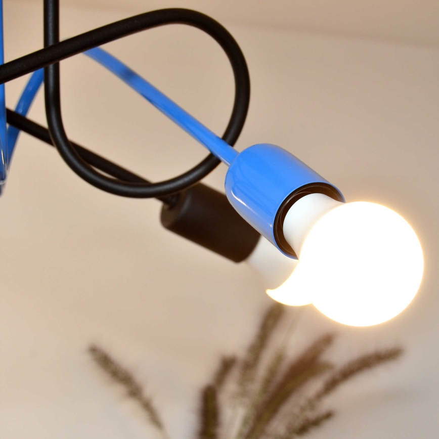 Surface-mounted chandelier OXFORD 4xE27/15W/230V black/blue