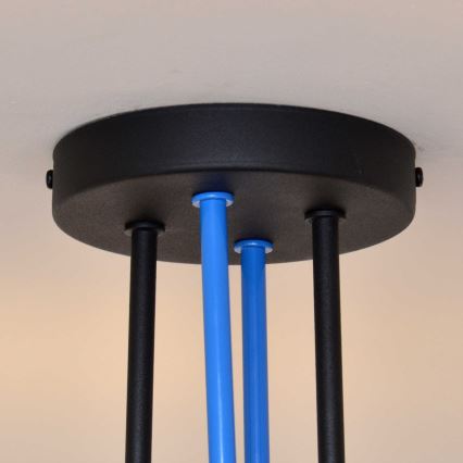 Surface-mounted chandelier OXFORD 4xE27/15W/230V black/blue