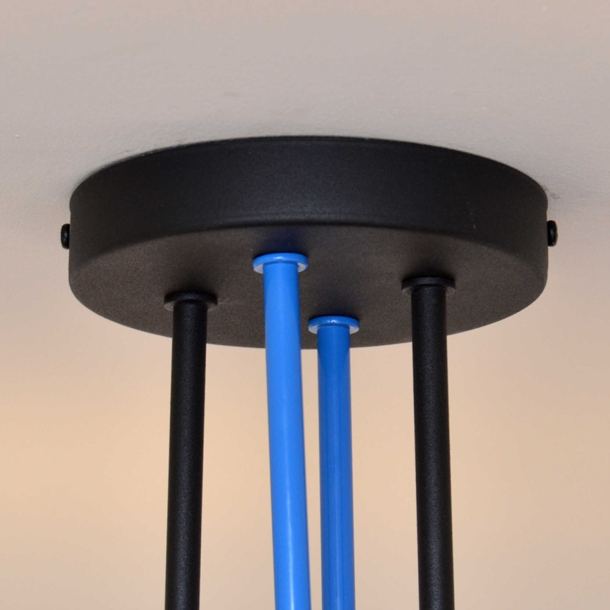 Surface-mounted chandelier OXFORD 4xE27/15W/230V black/blue