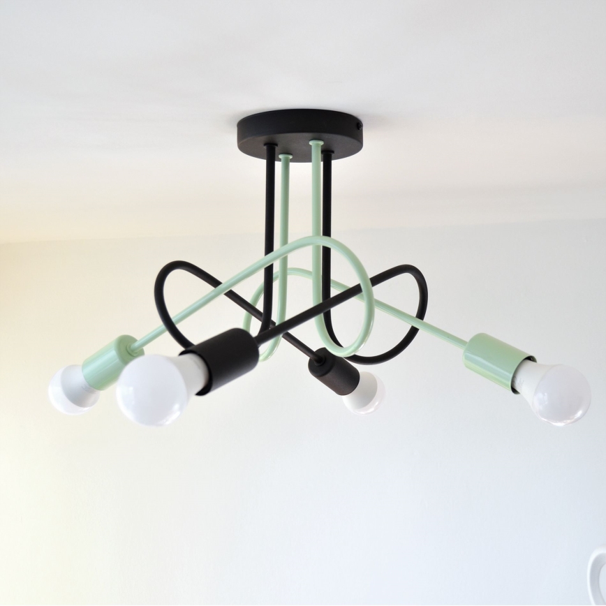 Surface-mounted chandelier OXFORD 4xE27/15W/230V black/green
