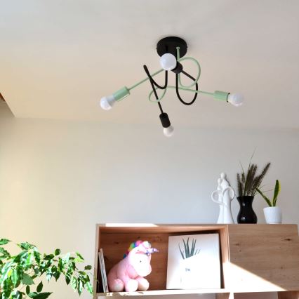 Surface-mounted chandelier OXFORD 4xE27/15W/230V black/green