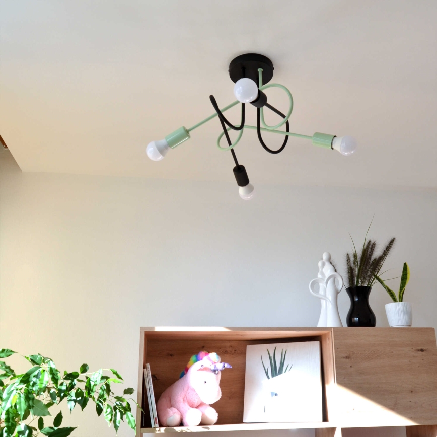 Surface-mounted chandelier OXFORD 4xE27/15W/230V black/green