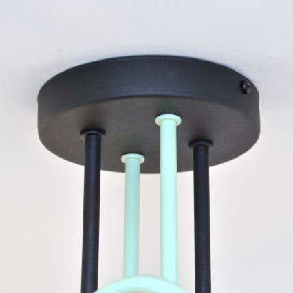 Surface-mounted chandelier OXFORD 4xE27/15W/230V black/green