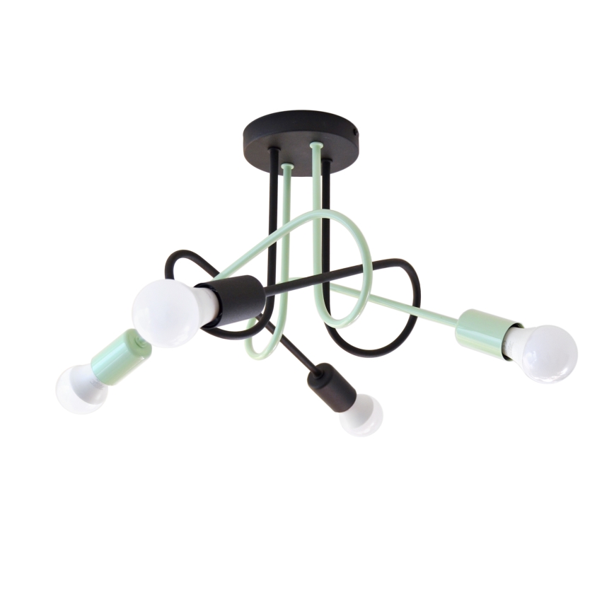 Surface-mounted chandelier OXFORD 4xE27/15W/230V black/green