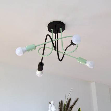 Surface-mounted chandelier OXFORD 4xE27/15W/230V black/green