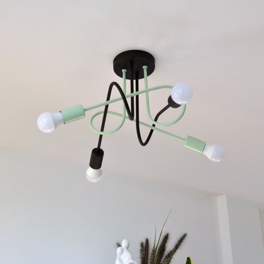 Surface-mounted chandelier OXFORD 4xE27/15W/230V black/green