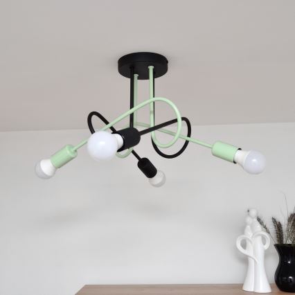 Surface-mounted chandelier OXFORD 4xE27/15W/230V black/green