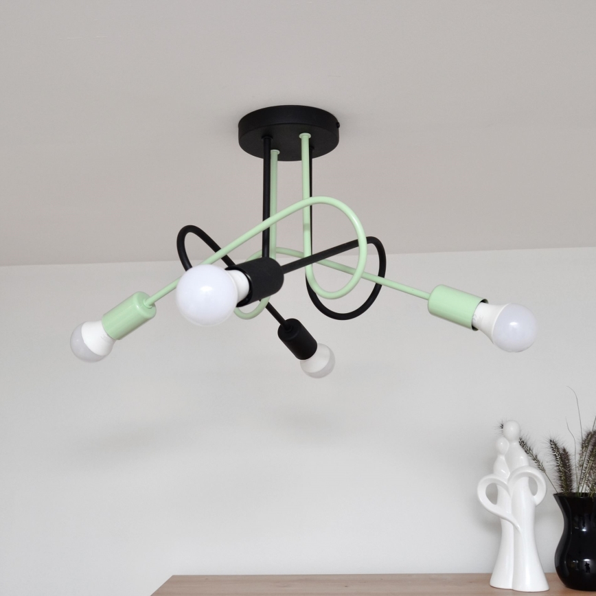 Surface-mounted chandelier OXFORD 4xE27/15W/230V black/green