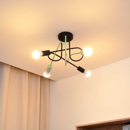 Surface-mounted chandelier OXFORD 4xE27/15W/230V black/green