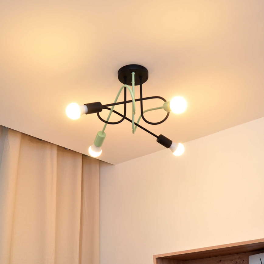 Surface-mounted chandelier OXFORD 4xE27/15W/230V black/green