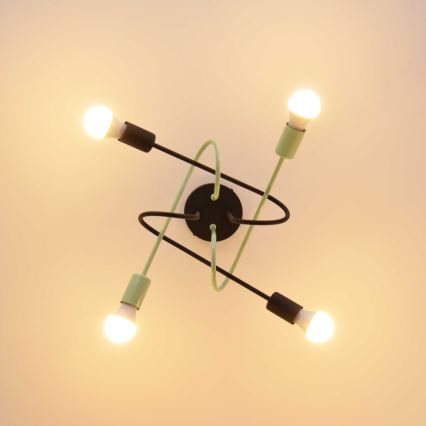 Surface-mounted chandelier OXFORD 4xE27/15W/230V black/green