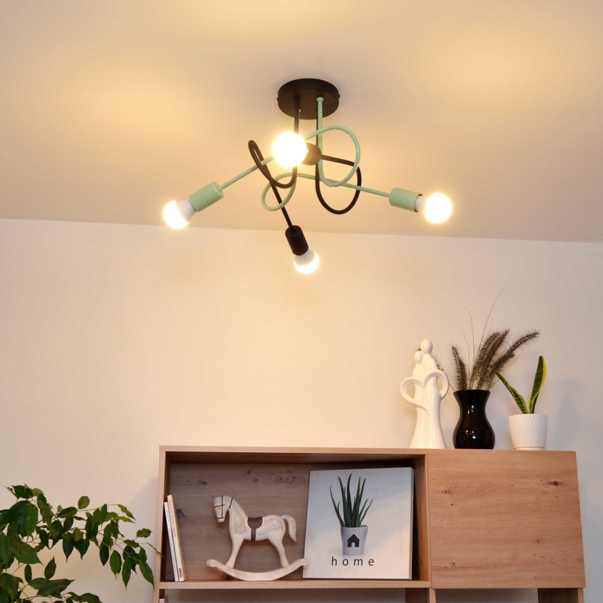 Surface-mounted chandelier OXFORD 4xE27/15W/230V black/green