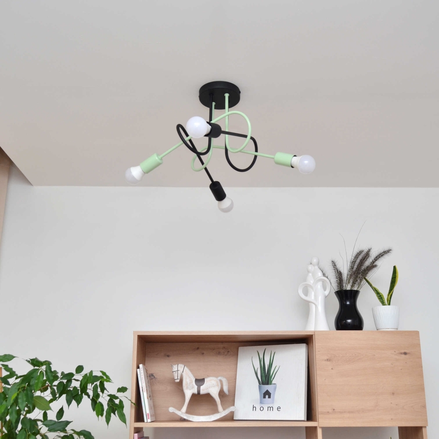 Surface-mounted chandelier OXFORD 4xE27/15W/230V black/green