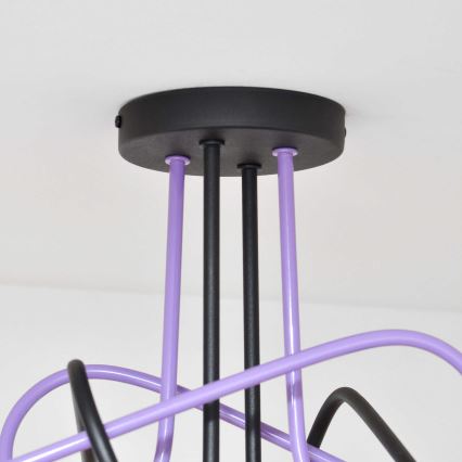 Surface-mounted chandelier OXFORD 4xE27/15W/230V black/purple