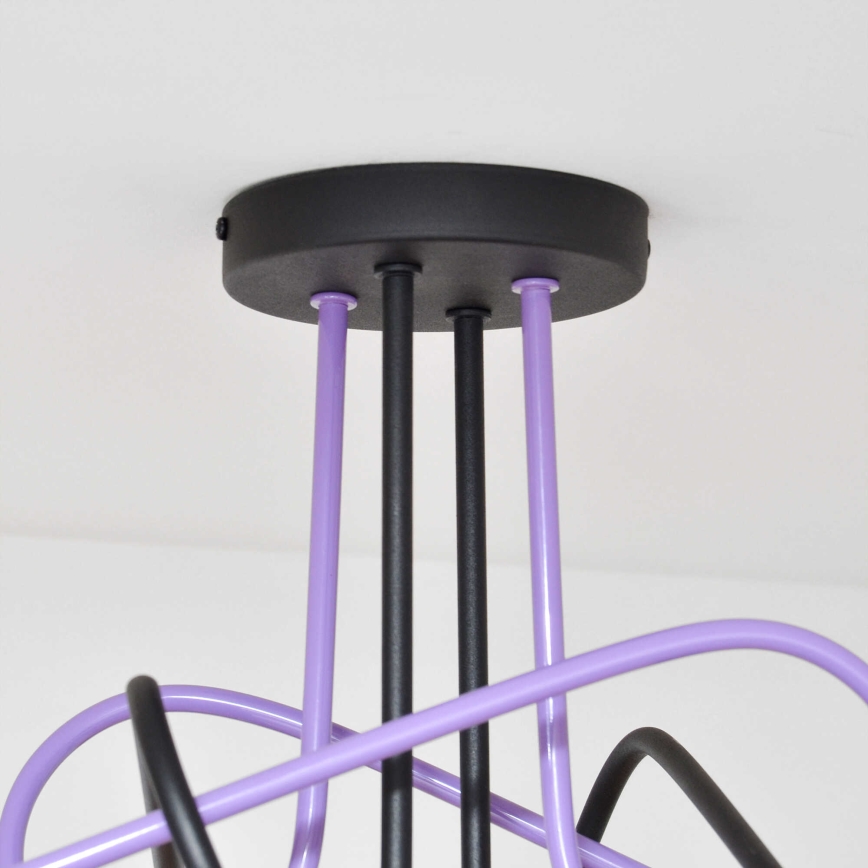 Surface-mounted chandelier OXFORD 4xE27/15W/230V black/purple