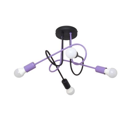 Surface-mounted chandelier OXFORD 4xE27/15W/230V black/purple