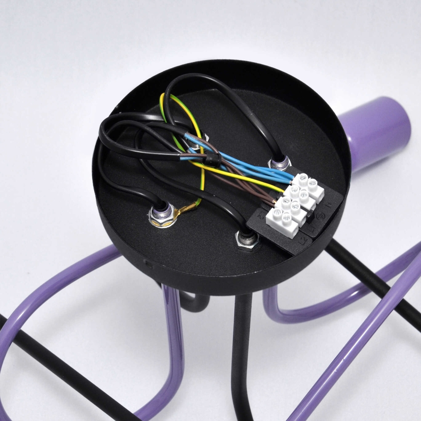 Surface-mounted chandelier OXFORD 4xE27/15W/230V black/purple