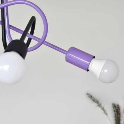Surface-mounted chandelier OXFORD 4xE27/15W/230V black/purple