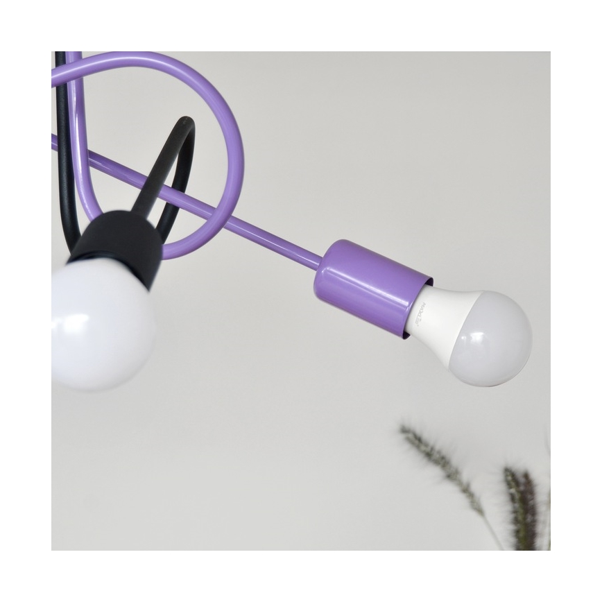 Surface-mounted chandelier OXFORD 4xE27/15W/230V black/purple