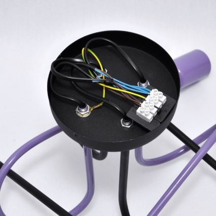 Surface-mounted chandelier OXFORD 4xE27/15W/230V black/purple