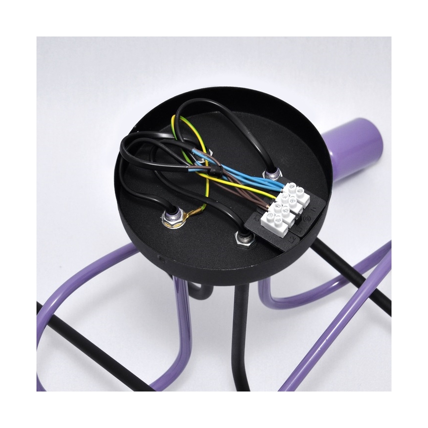 Surface-mounted chandelier OXFORD 4xE27/15W/230V black/purple
