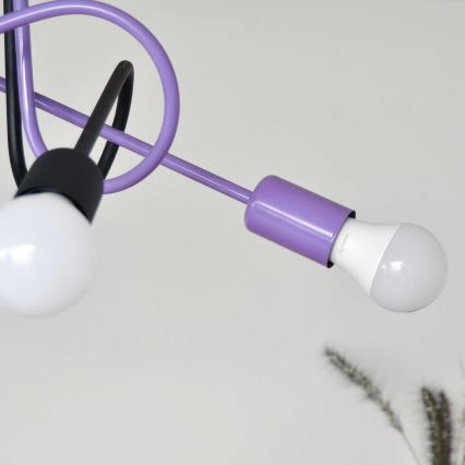 Surface-mounted chandelier OXFORD 4xE27/15W/230V black/purple