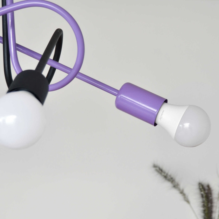 Surface-mounted chandelier OXFORD 4xE27/15W/230V black/purple