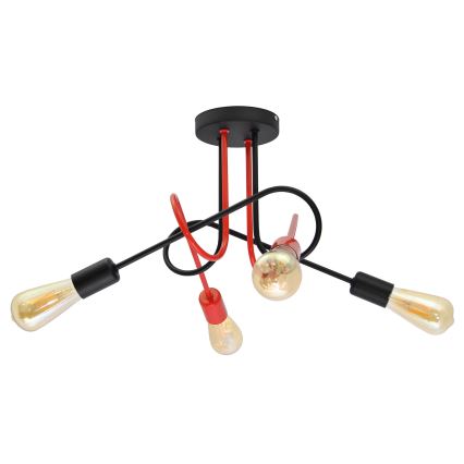 Surface-mounted chandelier OXFORD 4xE27/15W/230V black/red
