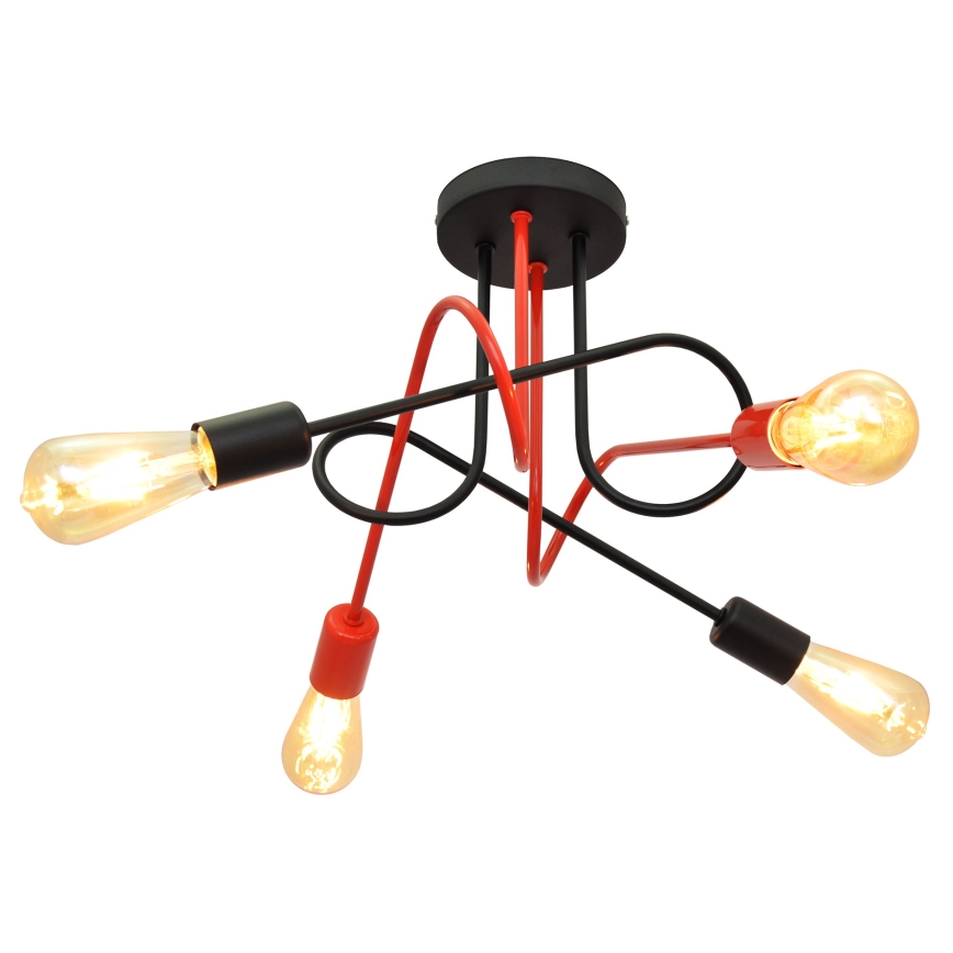 Surface-mounted chandelier OXFORD 4xE27/15W/230V black/red