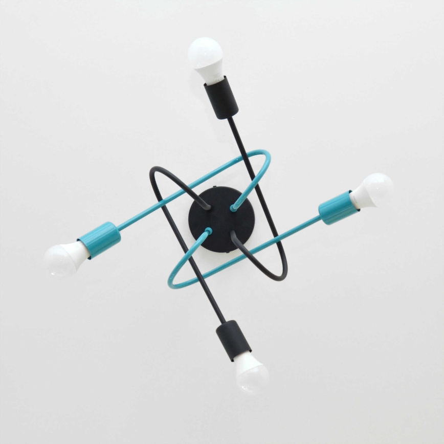 Surface-mounted chandelier OXFORD 4xE27/15W/230V black/turquoise