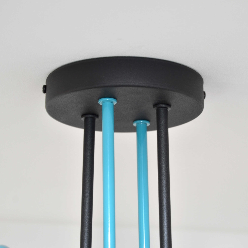 Surface-mounted chandelier OXFORD 4xE27/15W/230V black/turquoise