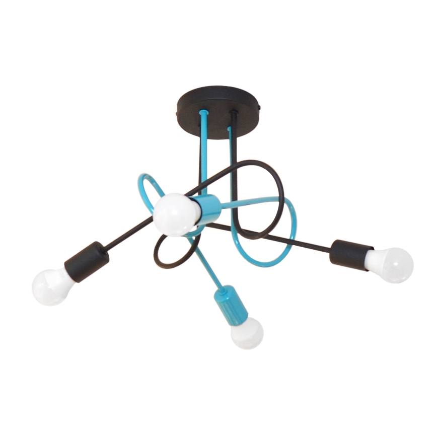 Surface-mounted chandelier OXFORD 4xE27/15W/230V black/turquoise