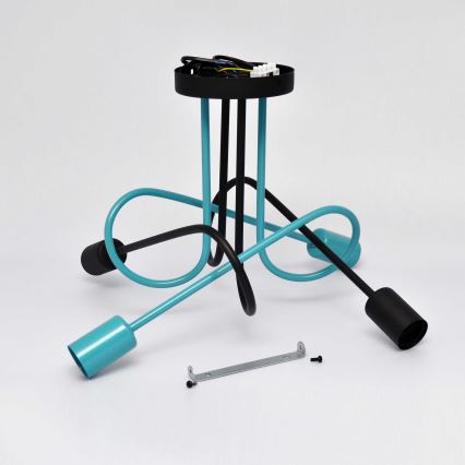 Surface-mounted chandelier OXFORD 4xE27/15W/230V black/turquoise