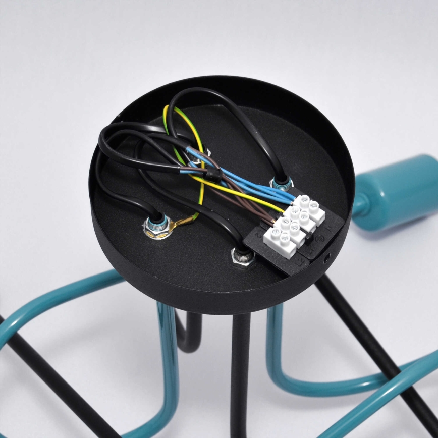 Surface-mounted chandelier OXFORD 4xE27/15W/230V black/turquoise