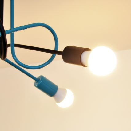 Surface-mounted chandelier OXFORD 4xE27/15W/230V black/turquoise