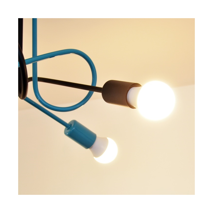 Surface-mounted chandelier OXFORD 4xE27/15W/230V black/turquoise