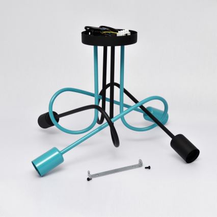 Surface-mounted chandelier OXFORD 4xE27/15W/230V black/turquoise