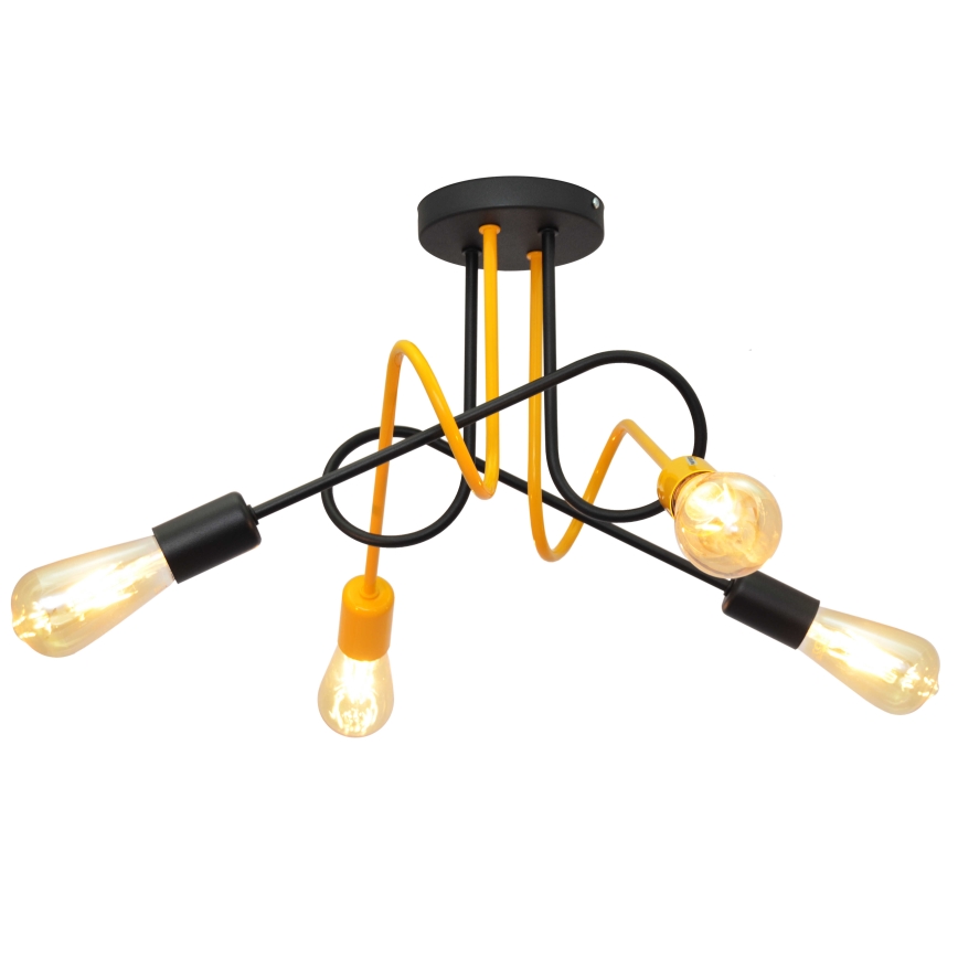 Surface-mounted chandelier OXFORD 4xE27/15W/230V black/yellow