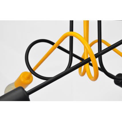 Surface-mounted chandelier OXFORD 4xE27/15W/230V black/yellow