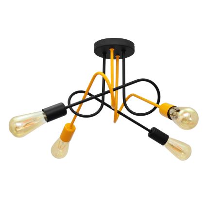 Surface-mounted chandelier OXFORD 4xE27/15W/230V black/yellow