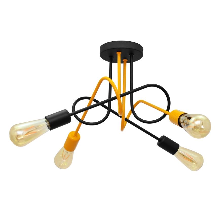 Surface-mounted chandelier OXFORD 4xE27/15W/230V black/yellow