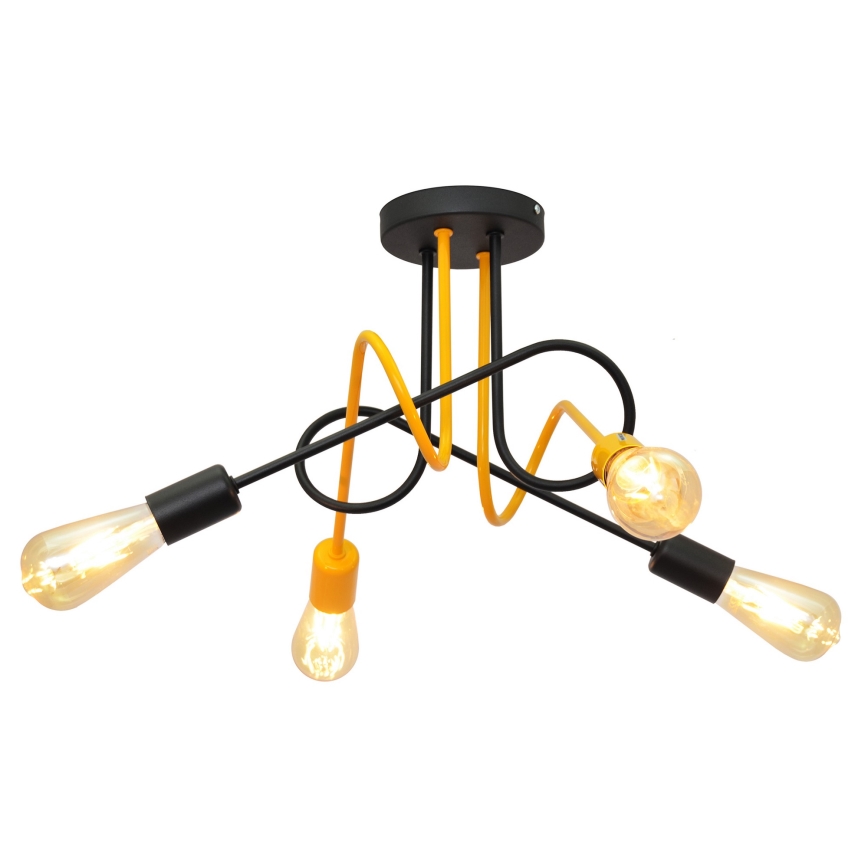 Surface-mounted chandelier OXFORD 4xE27/15W/230V black/yellow