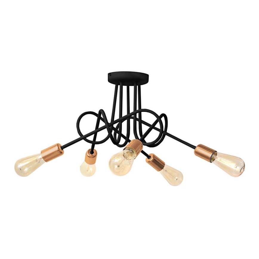 Surface-mounted chandelier OXFORD 5xE27/15W/230V black