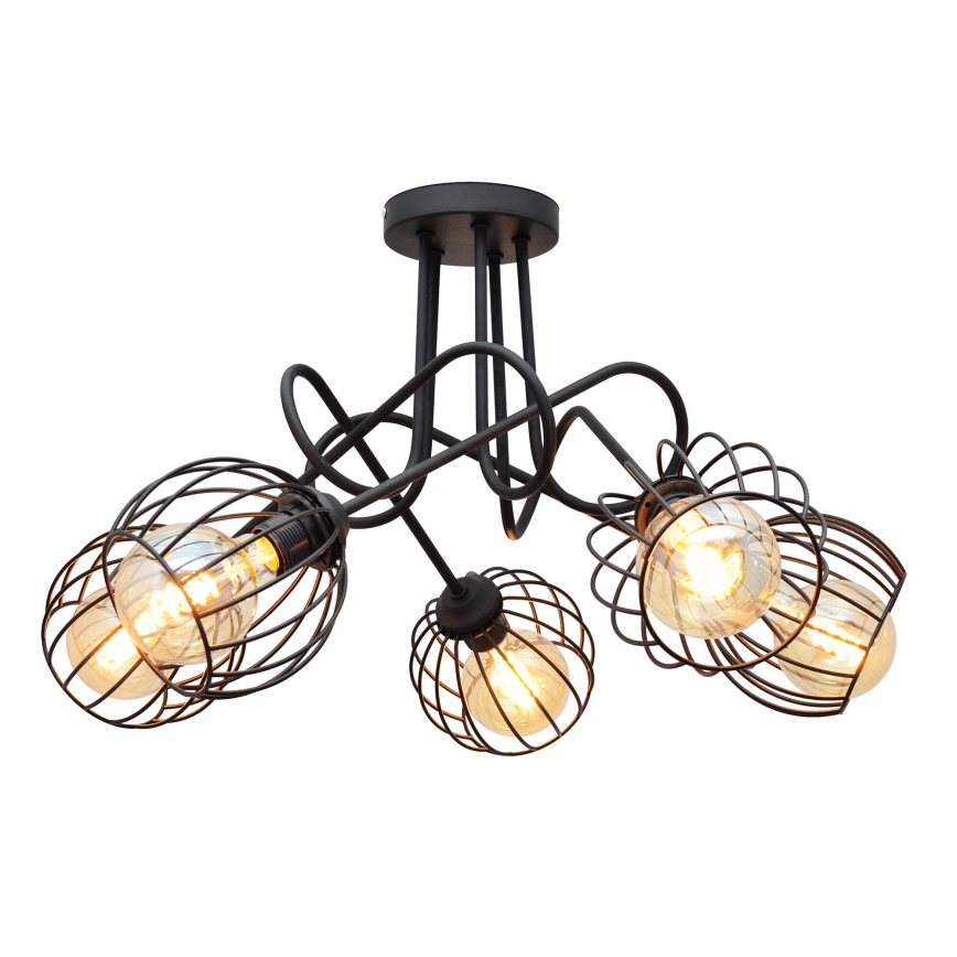 Surface-mounted chandelier OXFORD 5xE27/15W/230V black